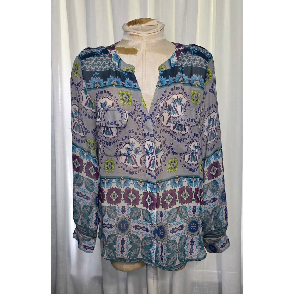 Collective Concepts Rilo Button Up Blouse Floral Paisley Stitch Fix Medium NWT